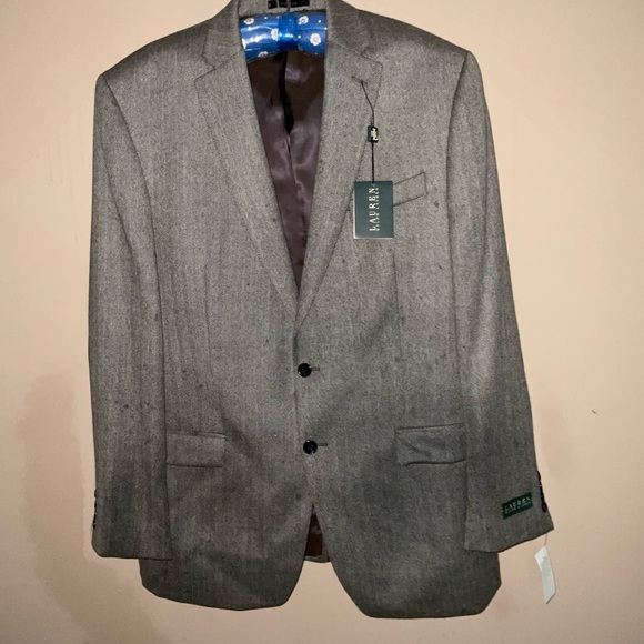 44 LONG suit coat - with suede elbows - Picture 3 of 3